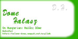 dome halasz business card